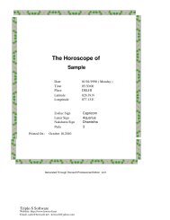 Sample The Horoscope of - Horosoft