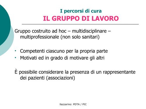 Profilo Integrato di Cura - l'Ospedale nel Terzo millennio