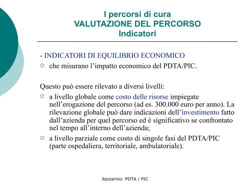 Profilo Integrato di Cura - l'Ospedale nel Terzo millennio