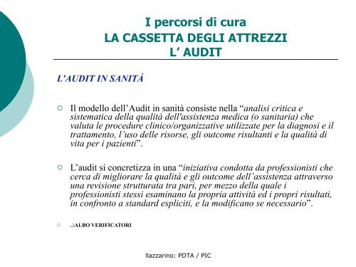 Profilo Integrato di Cura - l'Ospedale nel Terzo millennio