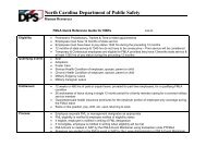 Quick Reference Guide - North Carolina Department of Public Safety