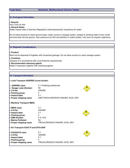 Material Safety Data Sheet According to 91/155 EEC