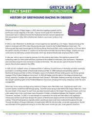 HISTORY OF GREYHOUND RACING IN OREGON - Grey2K USA