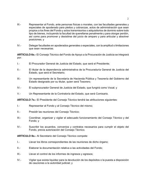 Ley que Crea el Fondo de Apoyo a la ProcuraciÃ³n de Justicia en el ...