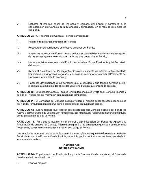 Ley que Crea el Fondo de Apoyo a la ProcuraciÃ³n de Justicia en el ...