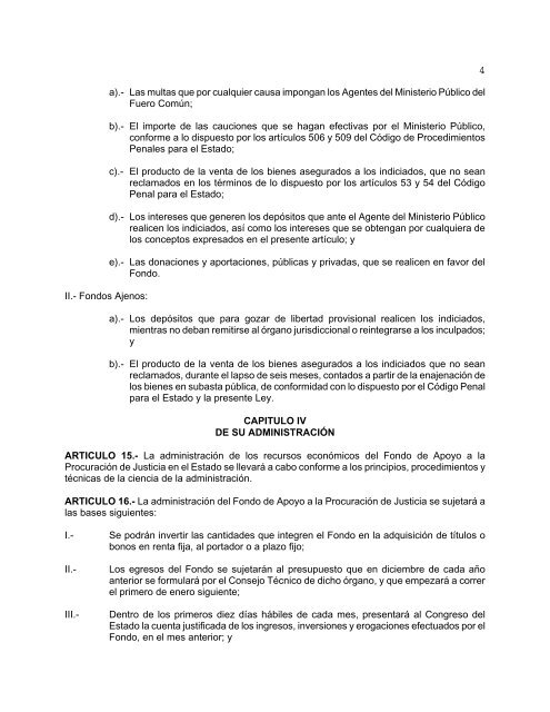 Ley que Crea el Fondo de Apoyo a la ProcuraciÃ³n de Justicia en el ...