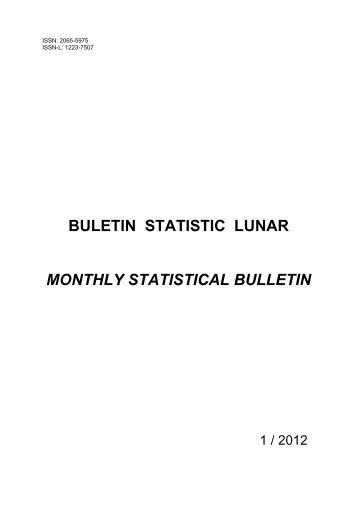 BULETIN STATISTIC LUNAR MONTHLY STATISTICAL BULLETIN