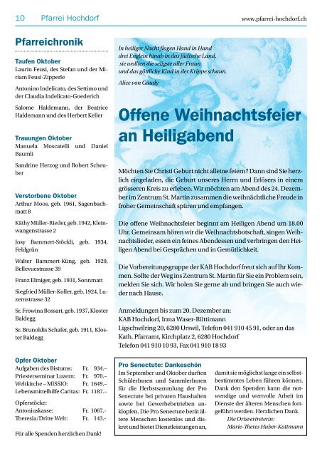 Hofderer Adventskalender 7 Samichlaus-Einzug ... - Pfarrei Hochdorf