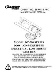 Ramsey DC-200 Series Dow-Lok Winch