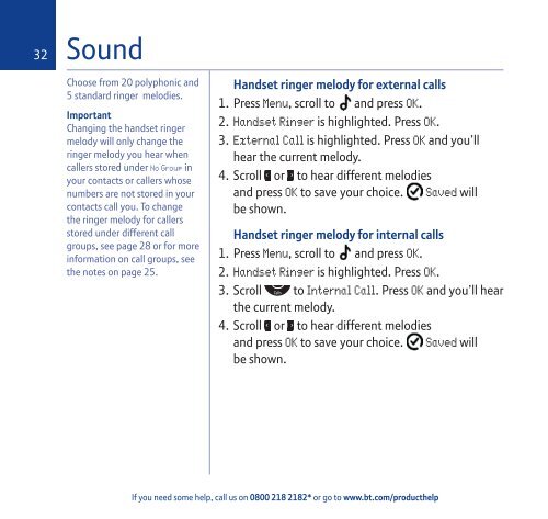 Download the BT Aura 1500 Twin User Guide. - Cordless Phones