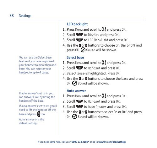 Download the BT Aura 1500 Twin User Guide. - Cordless Phones