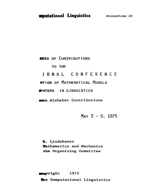 J79-1020 - the Association for Computational Linguistics