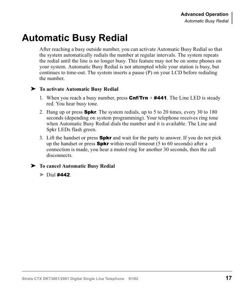 Strata CTX DKT3001/2001-SLT User Guide - Sierra Telephone