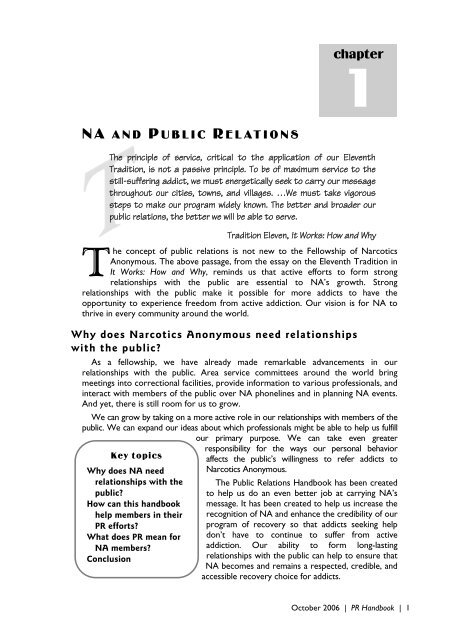 Public Relations Handbook - Narcotics Anonymous