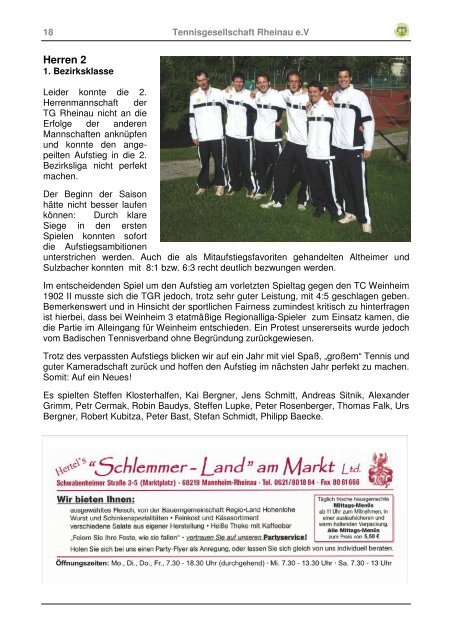 K reuzfahrt - A gentur R eese - Tennisgesellschaft Rheinau