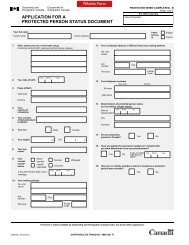 Form IMM 5521 - Application for a Protected Person Status Document