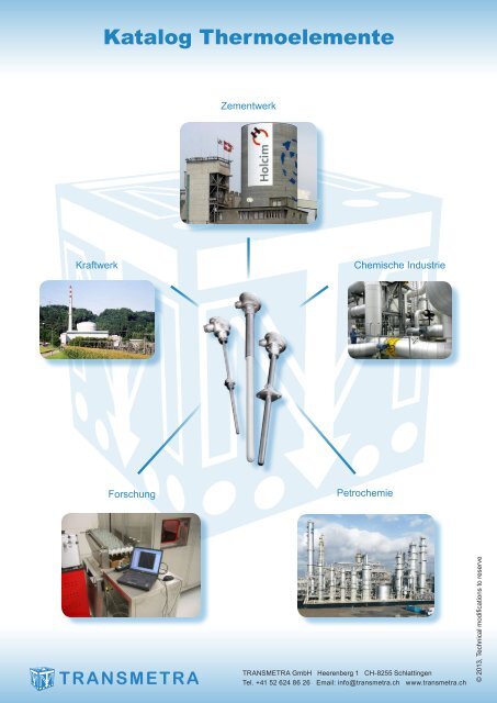 Katalog Thermoelemente und Leitungen - Transmetra