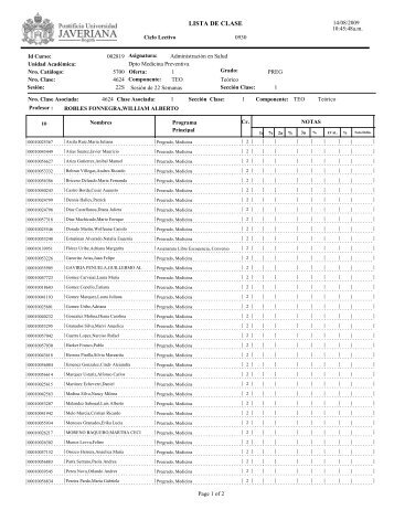 LISTA DE CLASE