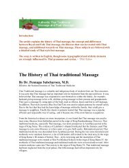 The History of Thai traditional Massage By Dr. Pennapa Subcharoen ...