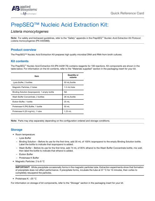 Prepseq Nucleic Acid Extraction Kit