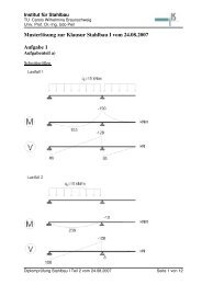 MusterlÃ¶sung zur Klausur Stahlbau I vom 24.08.2007 Aufgabe 1
