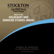 HOLOCAUST AND GENOCIDE STUDIES (MAHG) - Stockton College