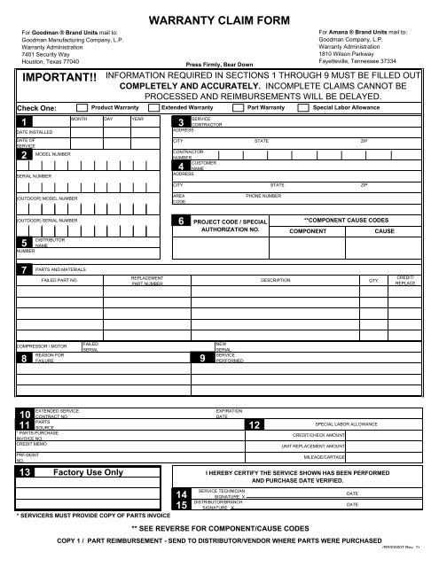 Free 7 Warranty Claim Forms In Ms Word Pdf Excel - Bank2home.com