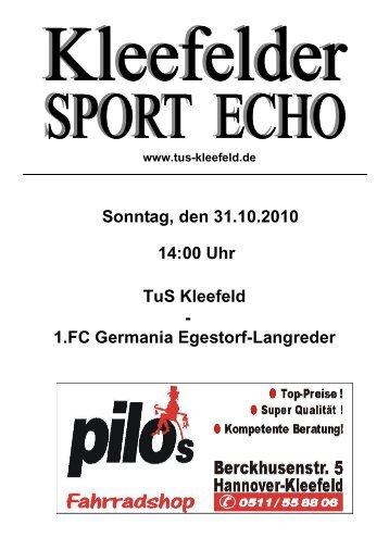 1.FC Germania Egestorf-Langreder - TuS Kleefeld Hannover e.V.