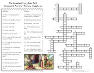 The Sweetest Story Ever Told Crossword Puzzle - Review Questions