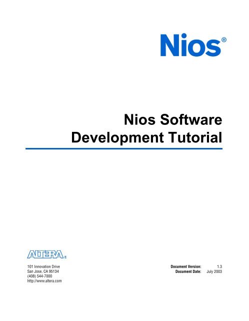 Nios Software Tutorial - Faculty.lasierra.edu