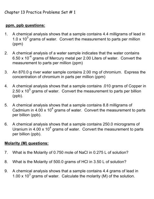 Chapter 13 Practice Problems Set _1