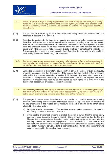 ERA guide for application of the Common Safety Methods ... - Europa