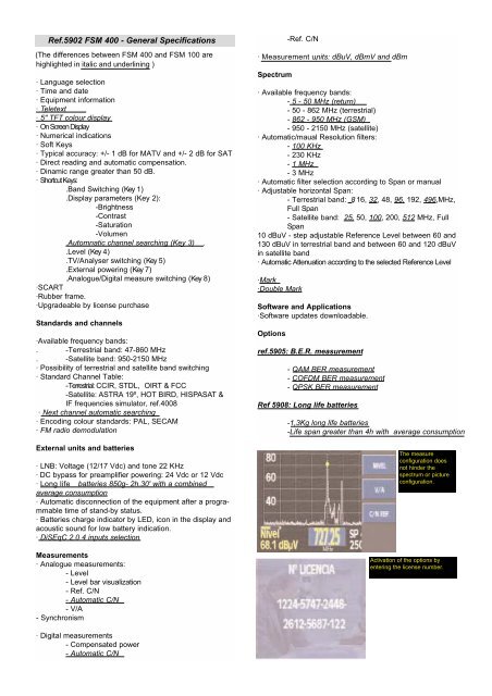 FSM Multimetter - Televés Field Strength Meters