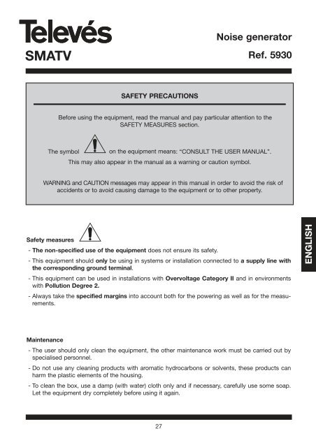 SMATV Noise generator Ref.  5930