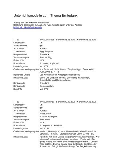 Unterrichtsmodelle Zum Thema Erntedank Studienzentrum Haus