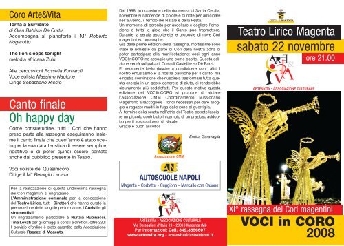 voci in coro 2008_s:voci in coro 2008 - Teatro Lirico di Magenta