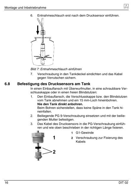 Betriebsanleitung Digitaler Tankinhaltsanzeiger DIT 02 - Afriso