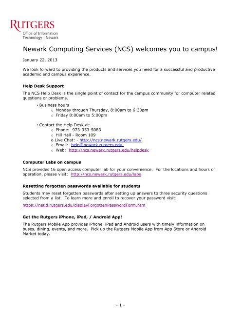 Month Xx Xxxx Newark Computing Services