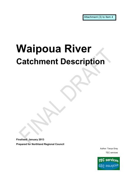 Waipoua River 20130219.pdf - Northland Regional Council