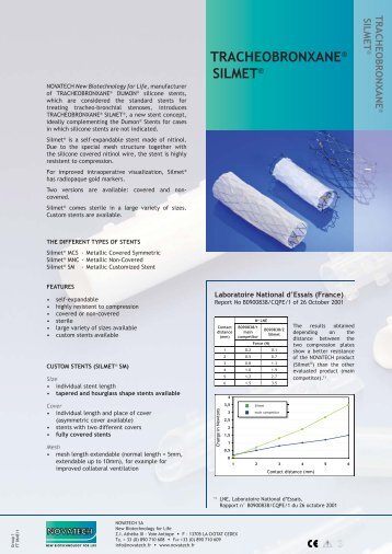 Silmet Metal Stent Brochure - Medical Vision Australia