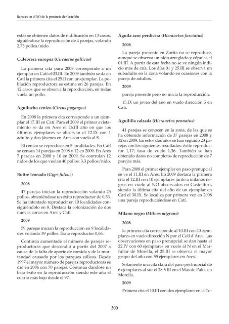Anuario OrnitolÃ³gico de la Comunidad Valenciana 2009 - InterNatura