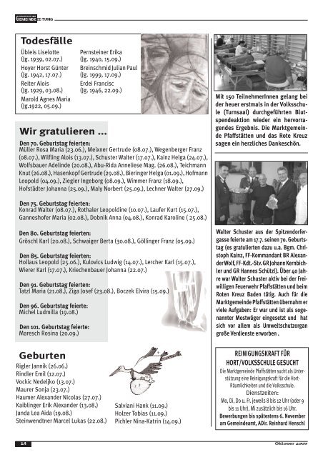 gelangen Sie zur Gemeindezeitung, Ausgabe 20 ... - PfaffstÃ¤tten