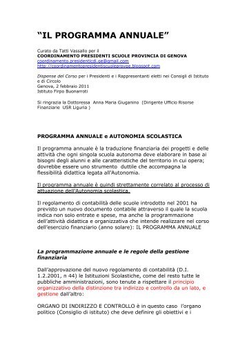 il programma annuale - Don Milani-Colombo