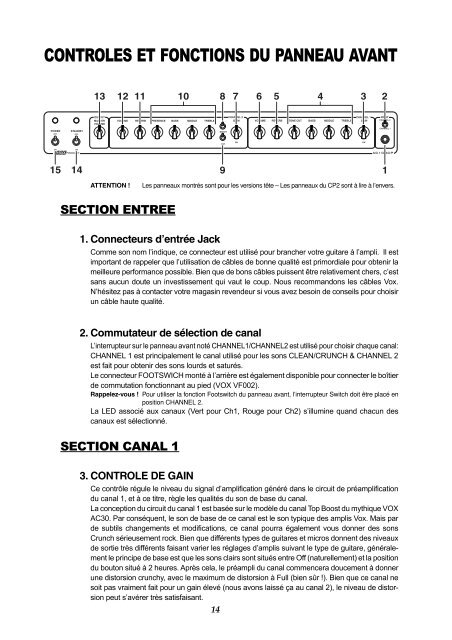 VOX AC50/100CP Owner's manual - The VOX Showroom
