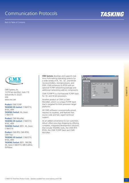 Third Party Product Guide for C166/ST10 - Tasking