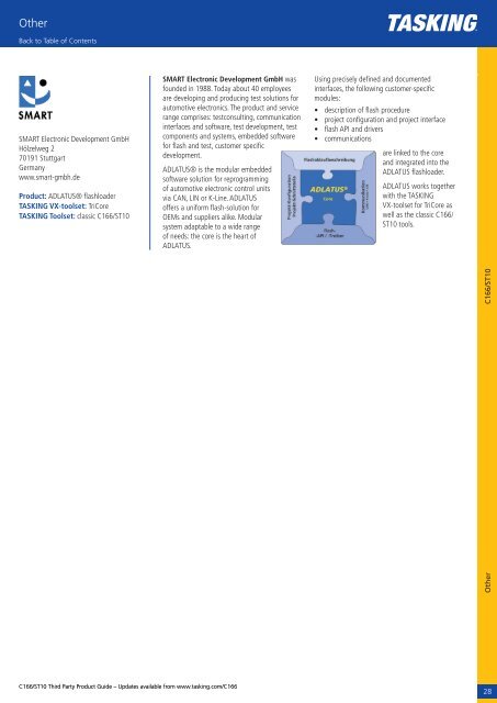 Third Party Product Guide for C166/ST10 - Tasking