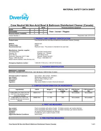 Crew Neutral NA Non-Acid Bowl & Bathroom Disinfectant Cleaner ...