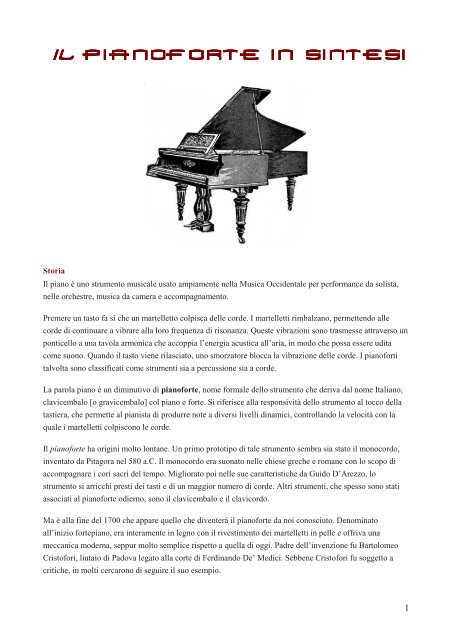 Il pianoforte in sintesi - Ambientarti.org