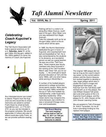 Taft Alumni Newsletter - Taft Alumni Association