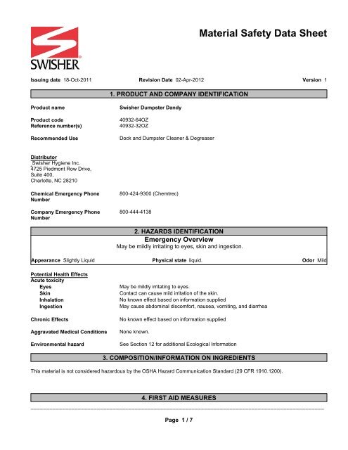 Dumpster Dandy - Swisher Hygiene